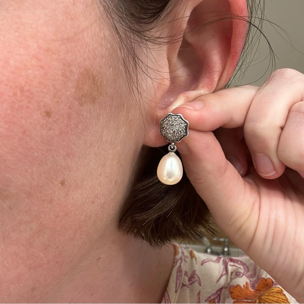 SLANE Pearl & Diamond Earrings